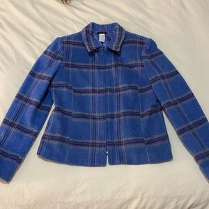 Plaid wool blend jacket